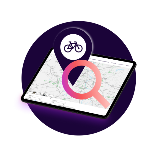 Tablet mit Landkarte auf dem Display – Bike Recovery